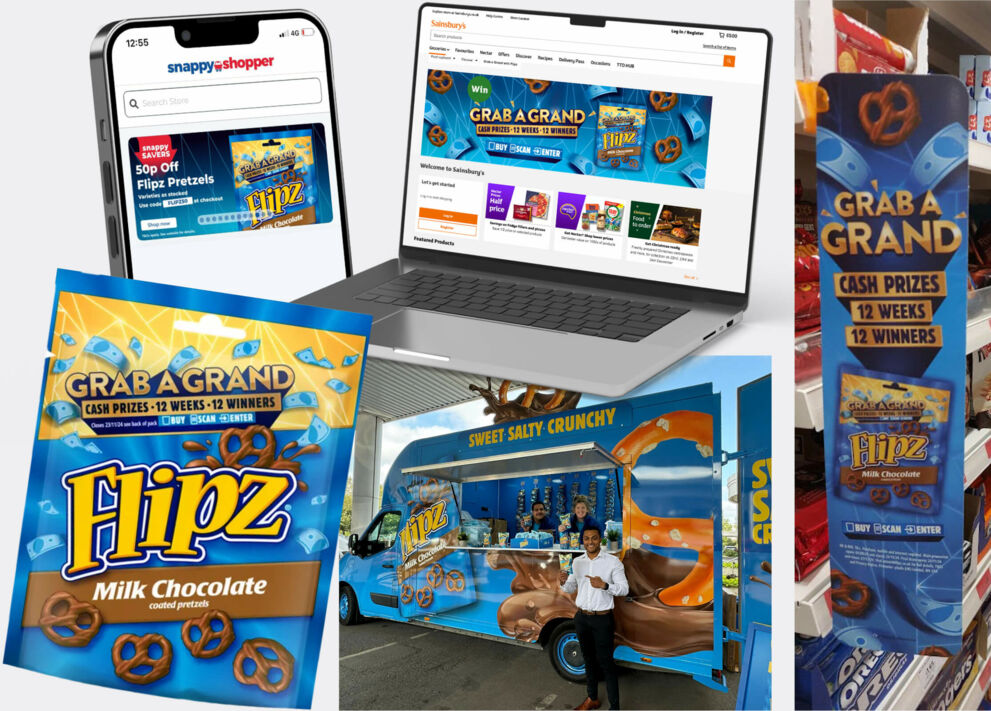 FLipz grab a grand promotion - website, instore and out of home