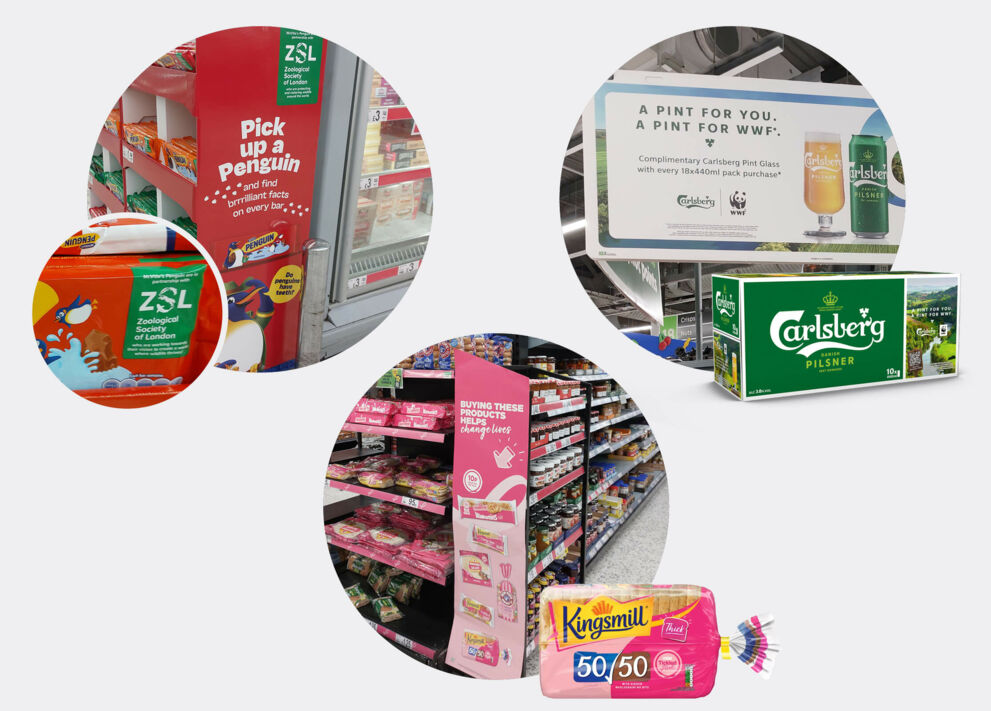 Pick up a penguin, Kingsmil, Carlsberg in store examples