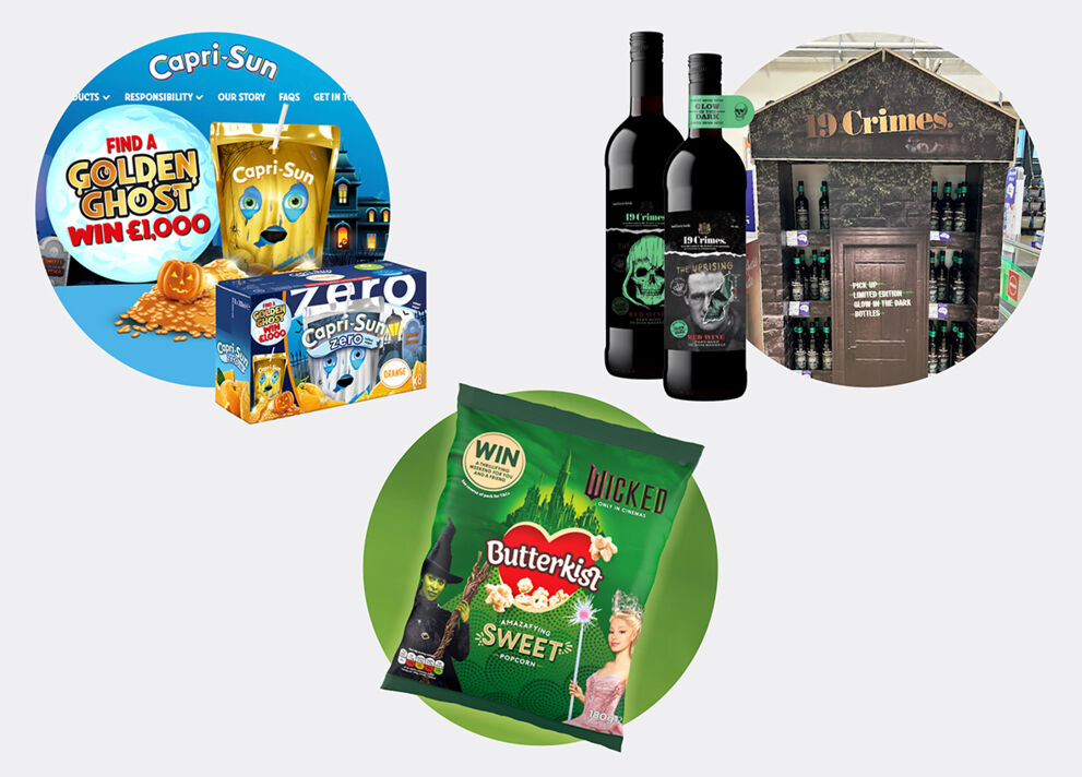 Halloween promo packs (Capri-Sun, Butterkist, 19 Crimes)