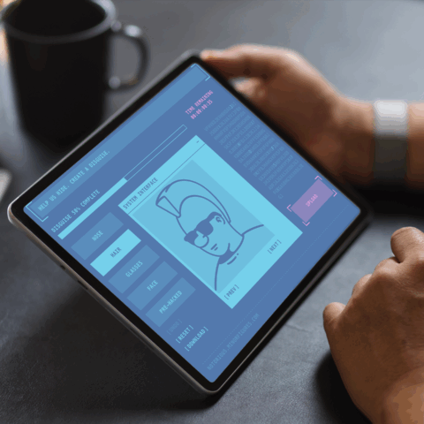 iPad displaying Minor Figures game screen featuring Penny in sunglasses and a Mohawk