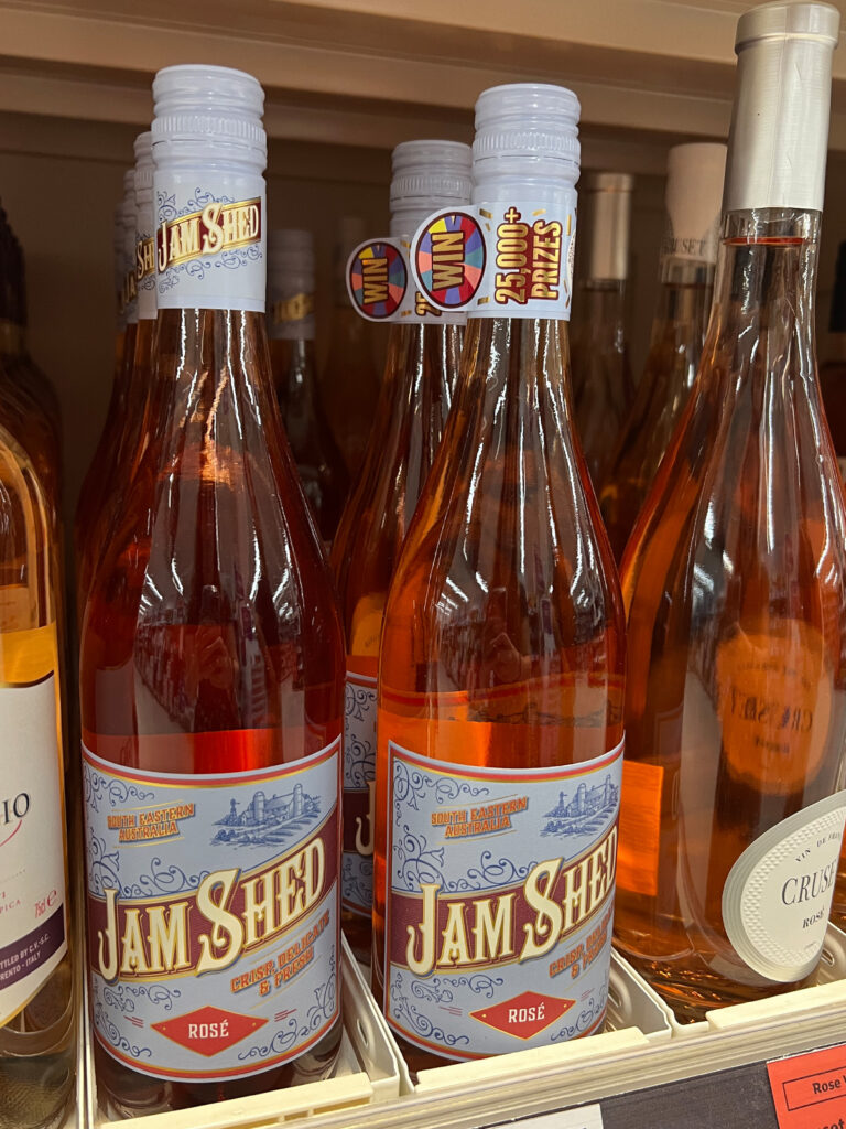 Jam shed on shelf promotional neck flag