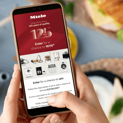 iPhone mobile first design of the 125 years Miele loyalty site