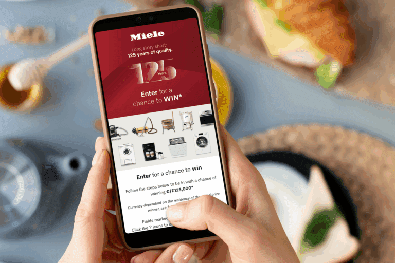 iPhone mobile first design of the 125 years Miele loyalty site