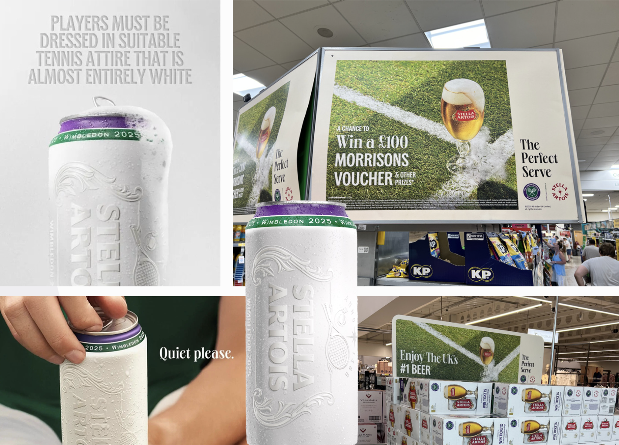 Stella artois and wimbledon partnership - limited edition all white can and promotion in supermarkets