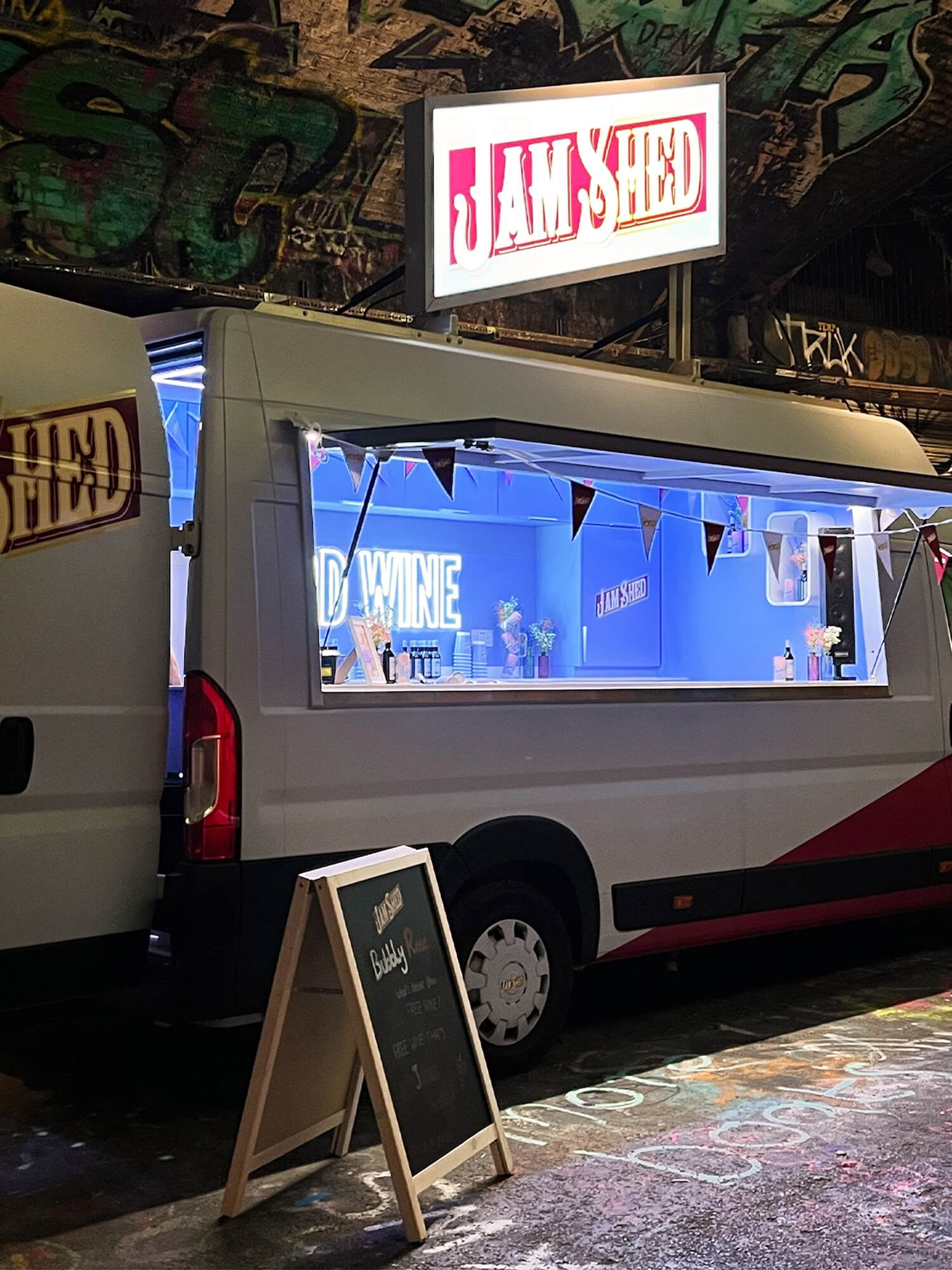 the jam van, a converted van serving jam shed wine