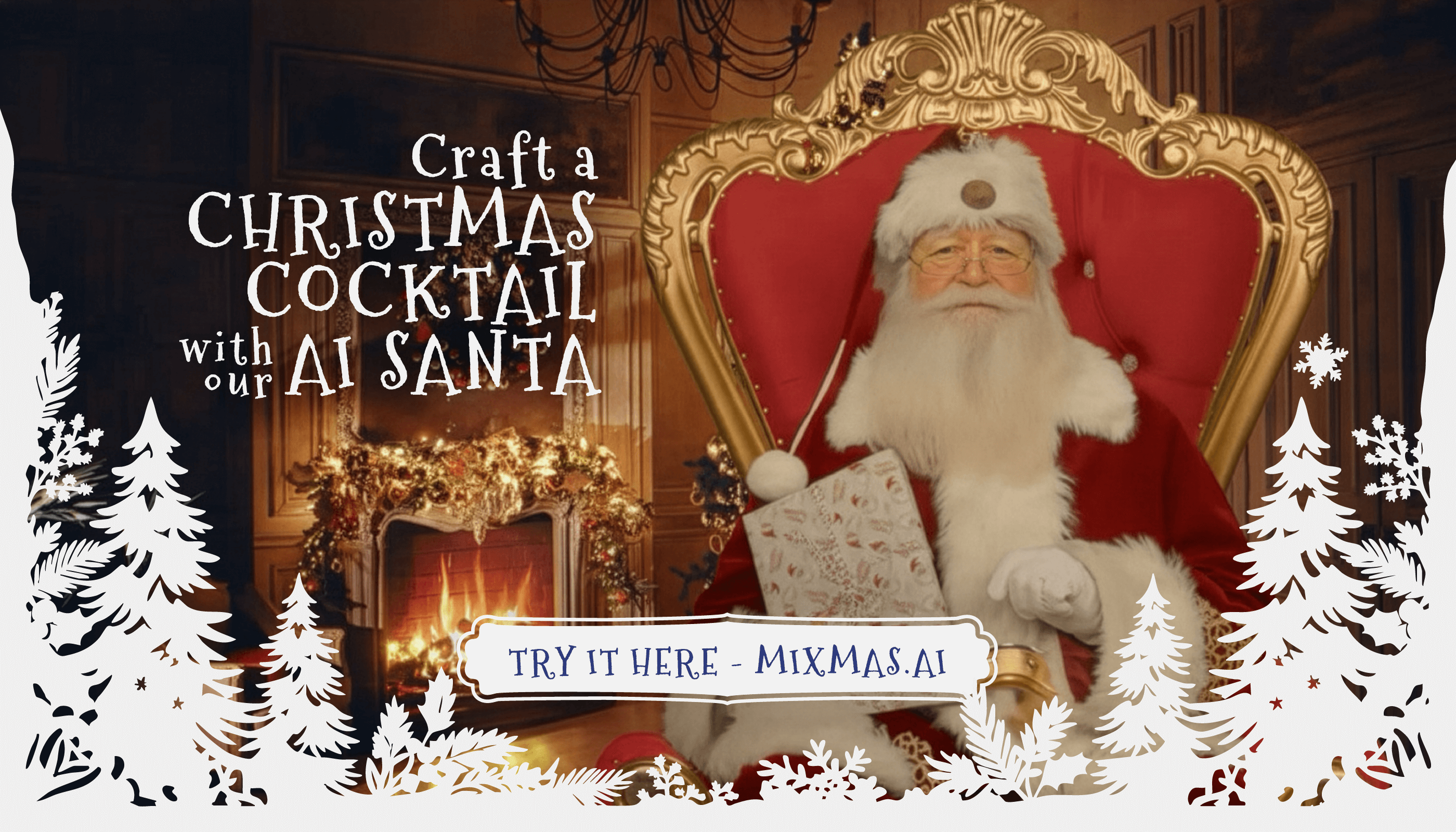 AI Santa Mixologist, with a link to click to mixmas.ai