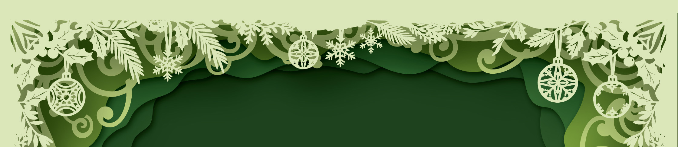 christmas themed paper cut out banner