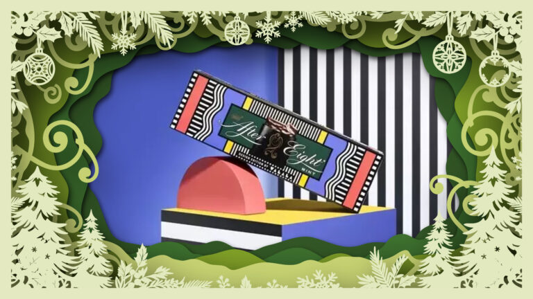 christmas image of cut our frame and after eight mints