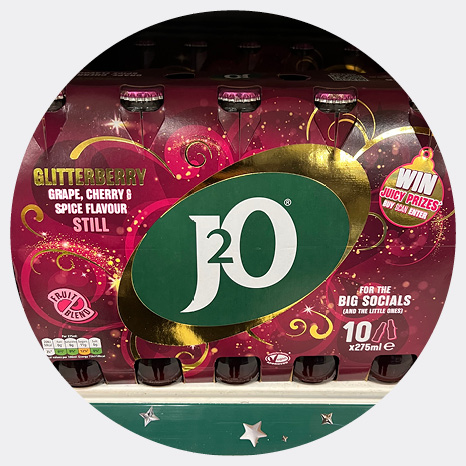 j20 glitterberry flavour in store with promotion