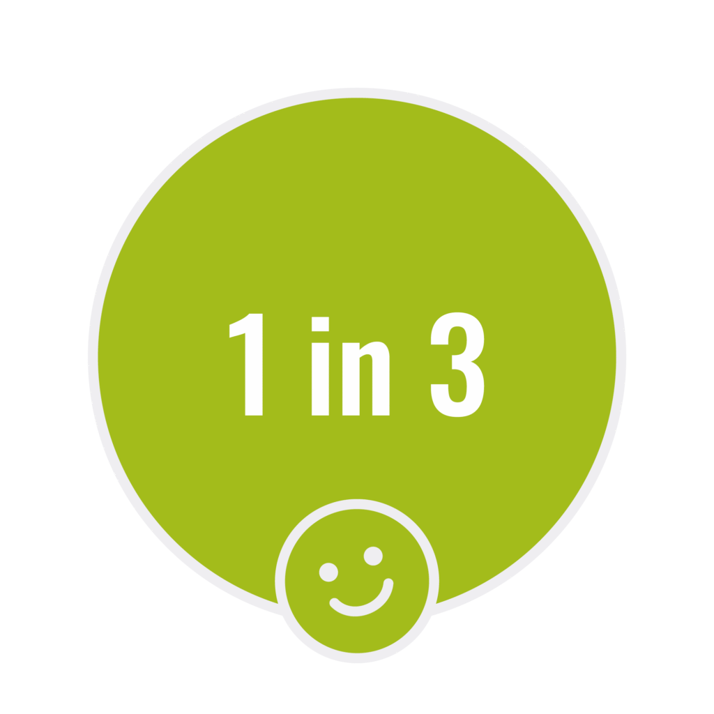 1 in 3 icon