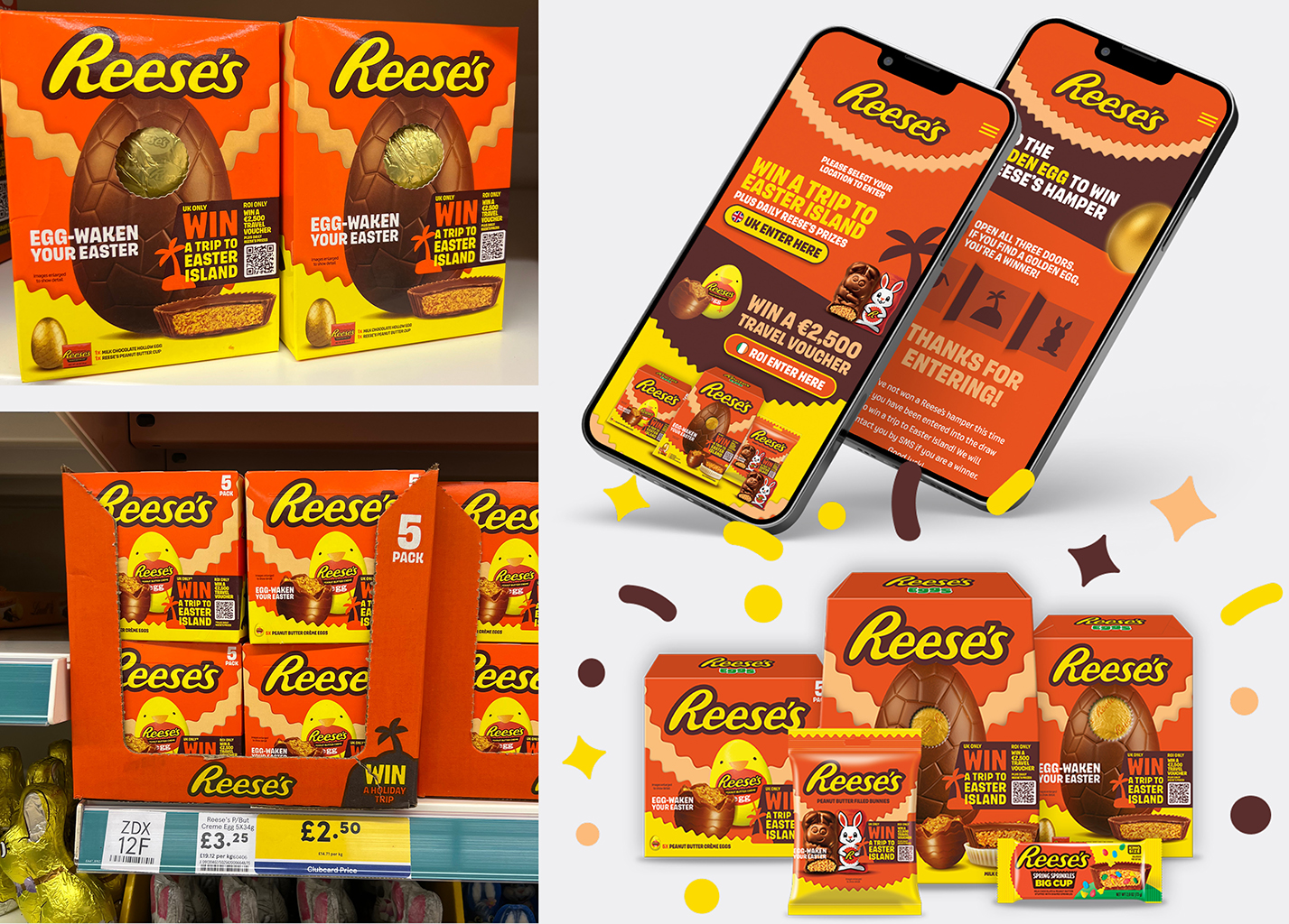 Reeses win a trip to easter island promotion in store, on pack and online