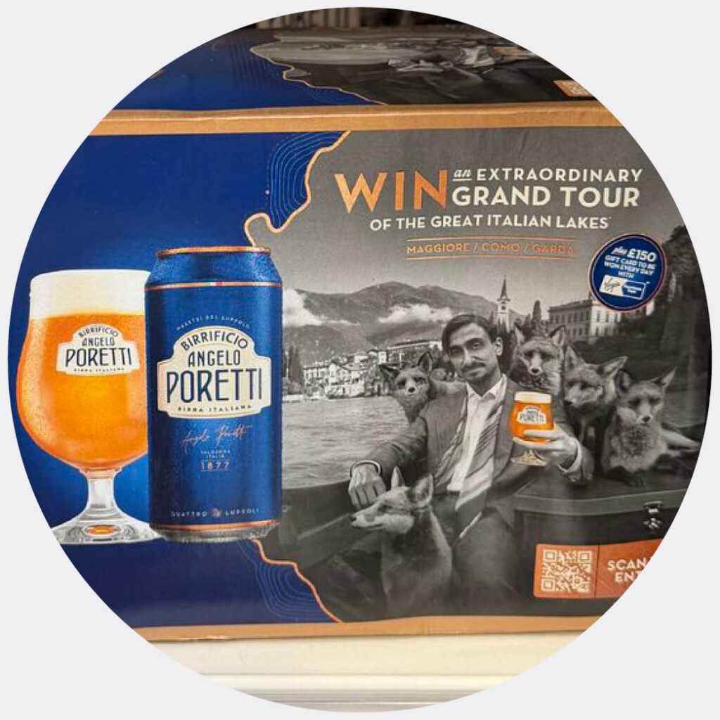 poretti win a grand tour of the italian lakes on pack promo