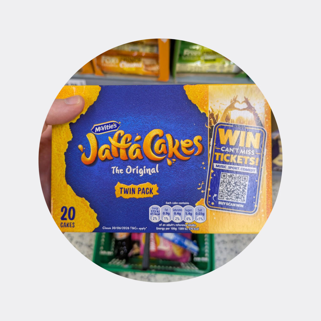 jaffa cakes on pack promo win tickets
