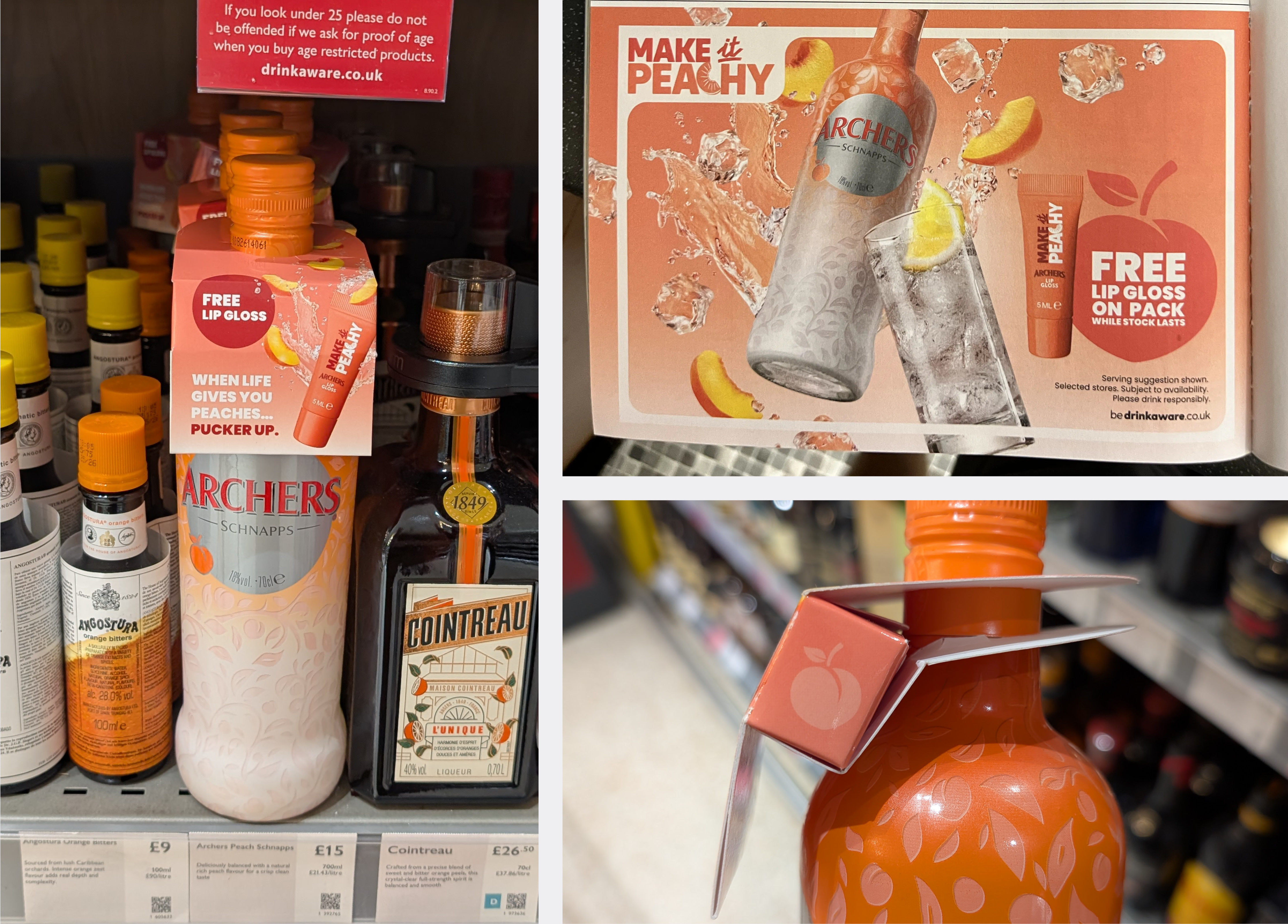 archers gift with purchase on pack peach flavoured lip gloss in store