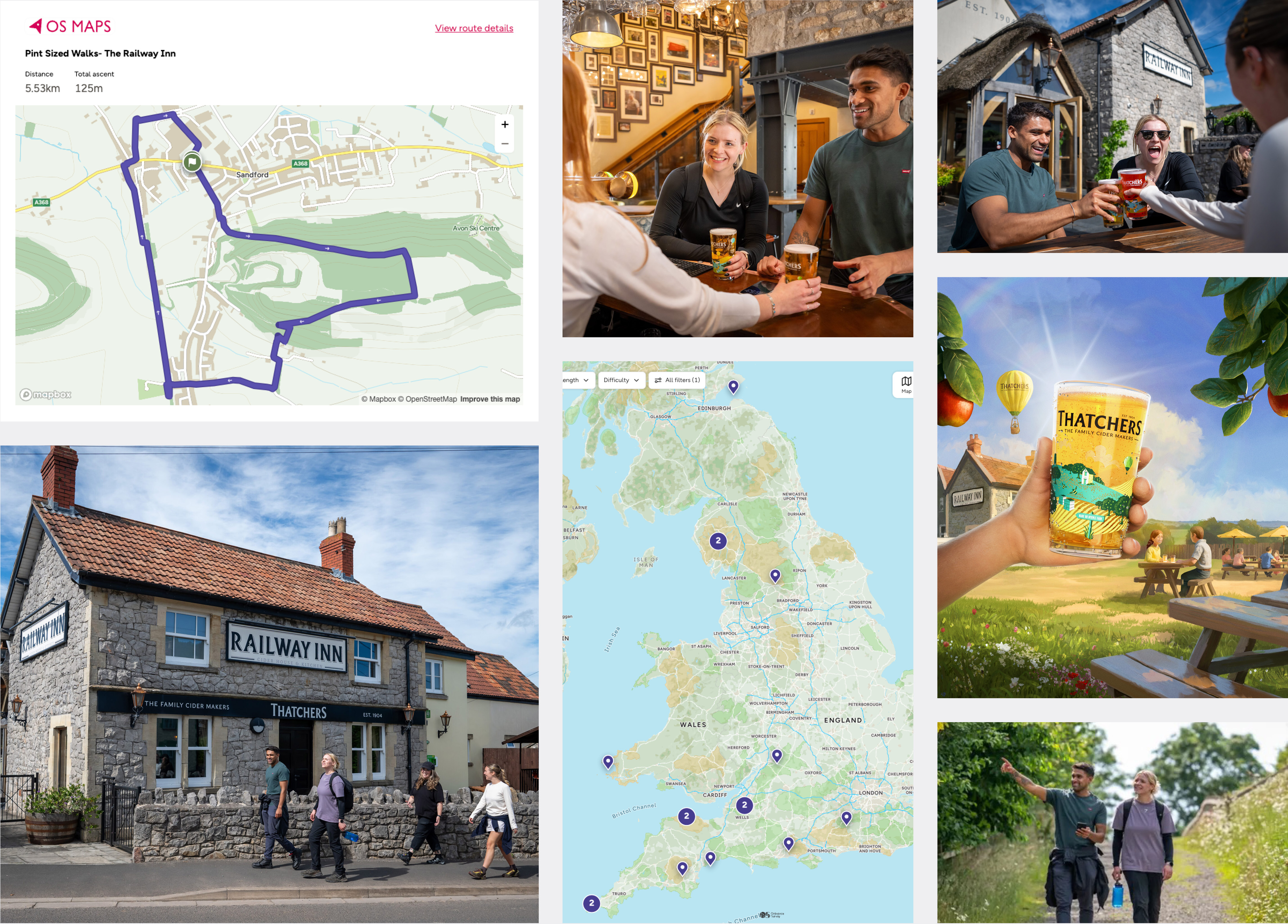 thatchers ordanance survey maps partnerships, pint sized walks